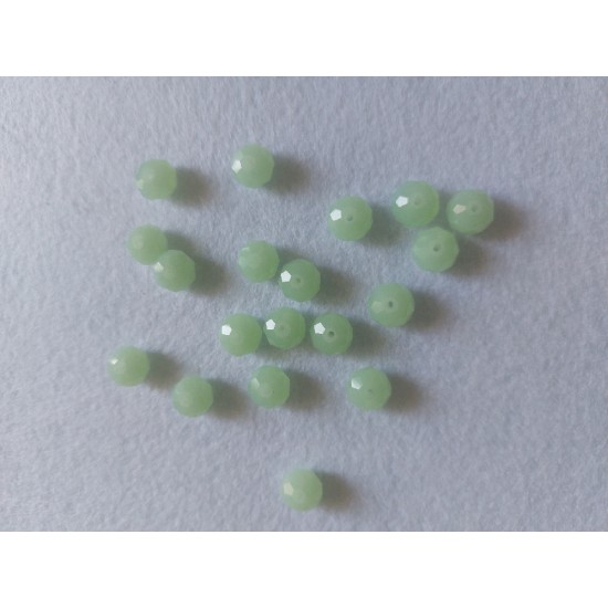 Бусины стеклянные, прозрачные, на леске "Rondelle" 10 мм светло-зеленый опал, цена за 10 шт